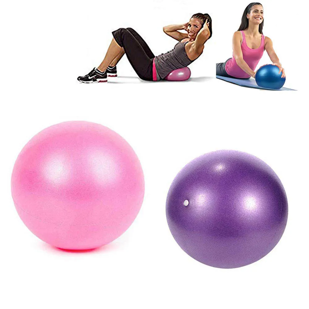 Mini Yoga Ball Small Exercise Pilates Balls with Inflatable Straw PVC 25cm Yoga Massage Ball Gym Home Stability Core Training (2)
