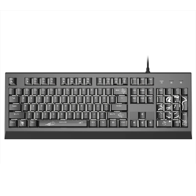 Black AJAZZ DOUYU DKM170 104 клавиш эргономичная клавиатура с подсветкой USB Проводная клавиатура NKRO USB Механическая игровая клавиатура для портативных ПК - Цвет: Black