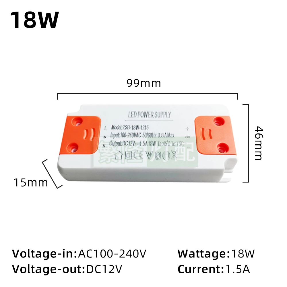 AC100V-240V Per DC12V Costante Volatge 18W 36W Super Sottile HA CONDOTTO il Driver LED di Alimentazione Forniture 3A il Trasformatore di Illuminazione per illuminazione A LED