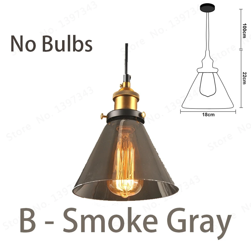 Smoky Grey-B Бренд gzmj светодиодный стеклянный канат промышленный винтажный подвесной светильник дымчатый серый Lamparas De Techo Colgante Luster кухонный сад Лофт - Цвет корпуса: Smoky Grey-B