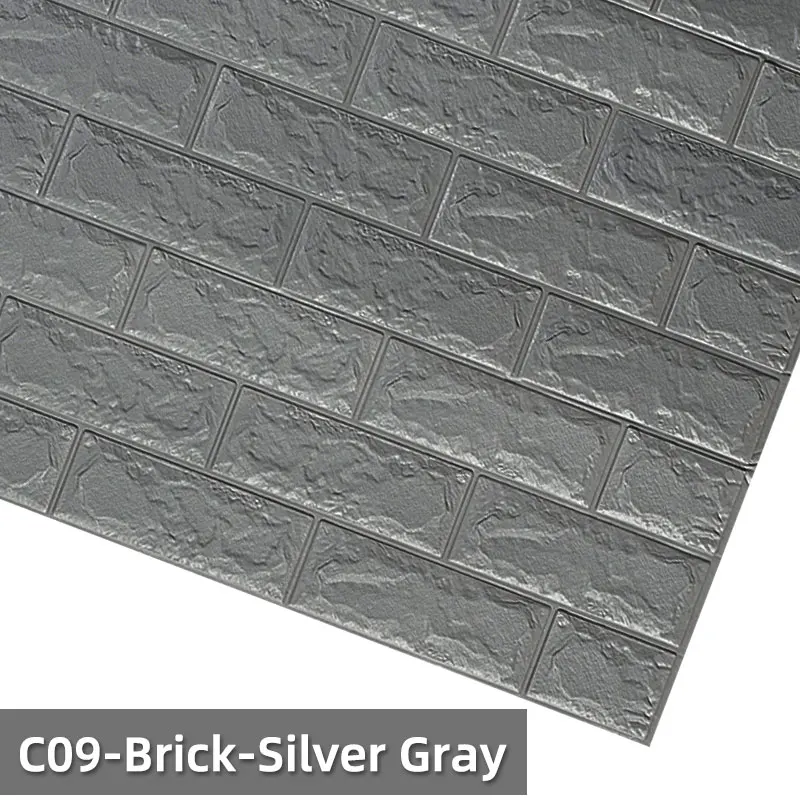 C09-Brick-SilverGray Kaguyahime 5 шт. 3D стикер на стену s Водонепроницаемый самоклеющиеся обои Декор для дома наклейка имитация кирпича обои для гостиной - Цвет: C09-Brick-SilverGray