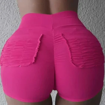 Yoga Shorts Women High Waist Bottoms Summer Casual Sports Sexy Slim Skinny Booty Shorts Gym Fitness Yoga Leggings Short Pants 3