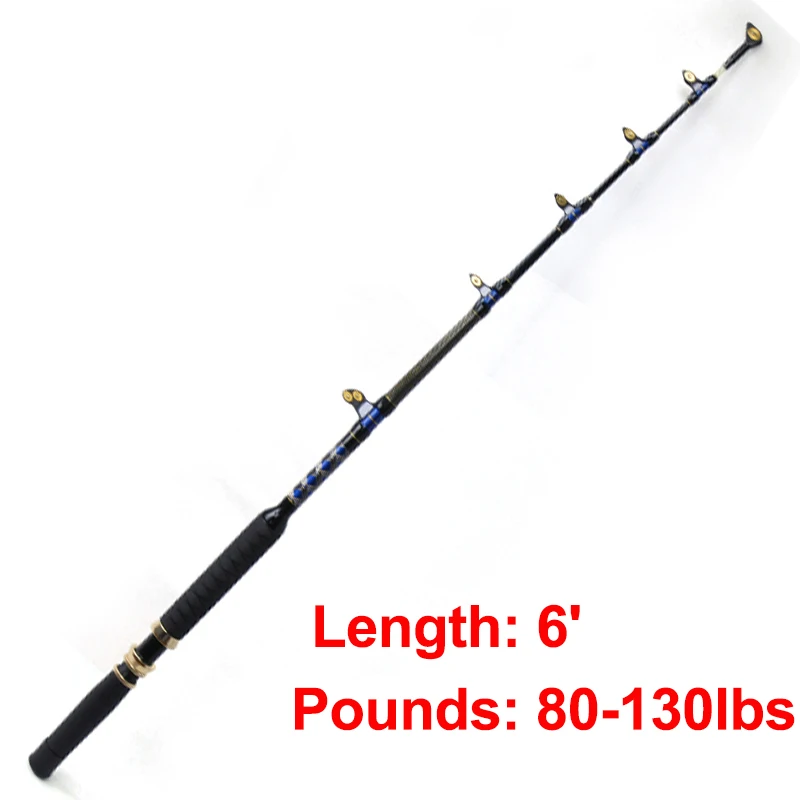 BETTER LEADER 20-40LBS 50-80LBS 80-130LBS Eliminator Nylon Butt Boat  Fishing Trolling Rod PAC Bay Roller Guide Light Jigging Rod