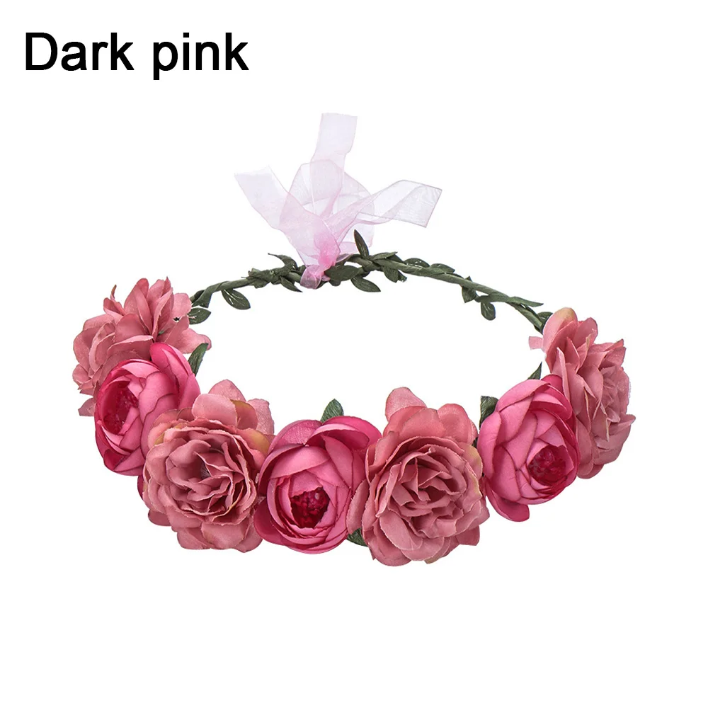 New Wedding Flower Crown Head Band Women Wedding Floral Head Wreath Bridesmaid Bridal Headpiece Female Flower Headband Dropship vintage hair clips Hair Accessories