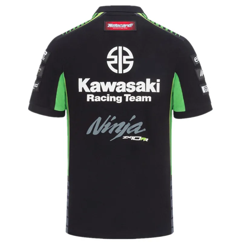 New Moto GP Motocross Motorcycle Polo shirts for kawasaki Racing Team Motorbike men short sleeve casual T shirt black/green