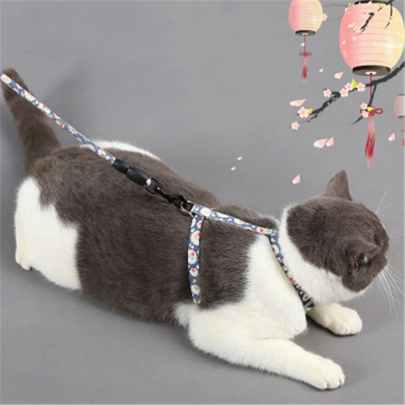 

Cat Leash Japanese Style Zephyr Cats Round Rope Leash Pet Adjustable Anti-Break-Off Chest Rope Chain Cats Products New