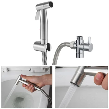 

Handheld Toilet Bidet Sprayer Kit Stainless Steel Hand Bidet Faucet For Bathroom Hand Sprayer Shower Head Self Cleaning Set NEW