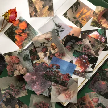 

40 Pcs/Pack Journal Sticker Ins Travel Scenery Decorative Adhesive Sticker Washi Masking Tape Diary Stationary Supplies