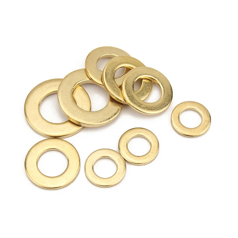 10/50pcs M2 M2.5 M3 M4 M5 M6 M8 M10 M12 GB97 DIN125 Solid Brass Copper Flat Washer Plain Gasket Pad High Quality | Обустройство дома
