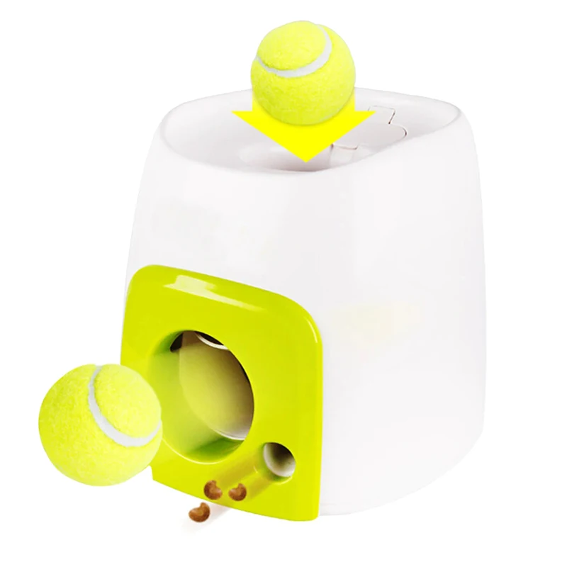 

Automatic Dog Feeder Entertainment Training Toys Interactive Tennis Ball Launcher Throwing Ball Machine Pet Food Emission Device