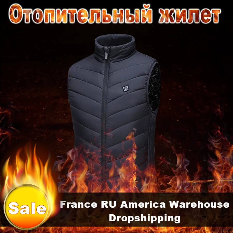 

Heating Vest USB Infrared Men Heating Waistcoat Thermal Warm Vest Jacket Control Temperature Outdoor Fishing Hiking Dropship