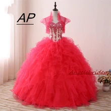 ANGELSBRIDEP милая куртка бальное платье Бальные платья Vestido 15 Anos с кристаллами длиной до пола милые 16 дебютантные платья