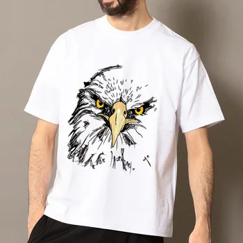 

Explosive Men Tee Style with Men Tee Simple Short Sleeve T Shirt Flying Eagle Pattern Eagle Goofy Street American Eagle Animal