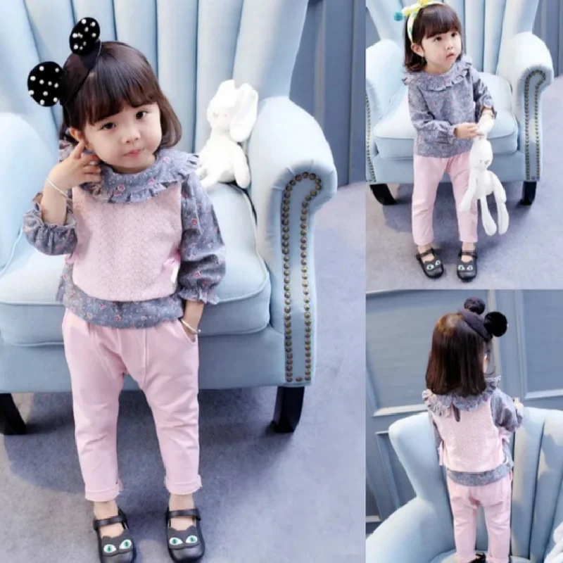 Новинка, roupa infantil для Bebek, осенний комплект для маленьких девочек 0-3 лет, милая одежда принцессы для девочек, комплект одежды из трех предметов, подарок