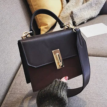 

Wild Handbag Female 2019 New Casual Hit Color Leather Shoulder Messenger Crossbody Bags Women Shopping Satchel Flap Small Bag
