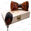 KAMBERFT 67 style New Design Natural Feather Bow tie Exquisite HandMade Mens BowTie Brooch Pin Wooden Gift Box Set for Wedding ► Photo 3/6