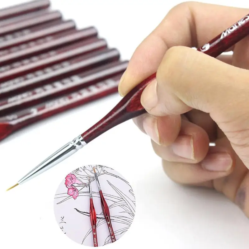 Pincel de pintura en miniatura, para dibujo artístico, Lobo, medio pincel de pintura para pintura acrílica, suministros de arte, 1 unidad