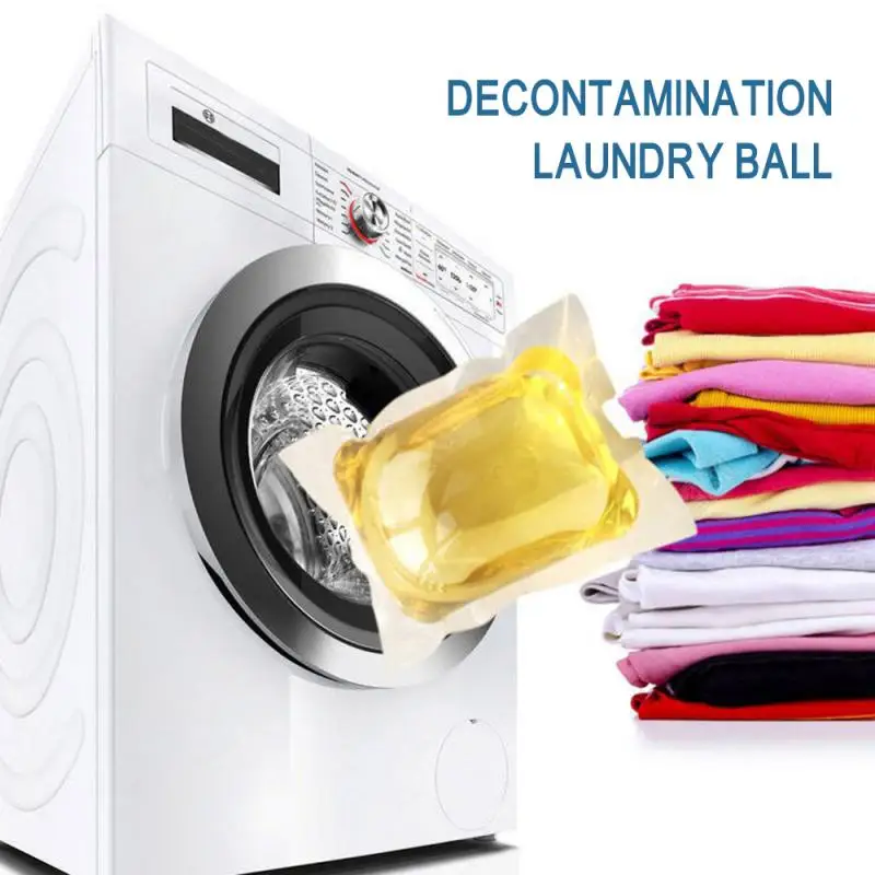 

(1PC=60g Laundry Liquid) Disposable Clothes Washing Bead Concentrate Liquid Laundry Ball Decontamination Cleaning Home Cleaning