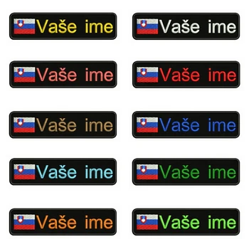 

Slovenia Flag Embroidery Custom Name Text Patch Stripes badge Iron On Or Sew On Or Velcro Backing Patches For Clothes Backpack