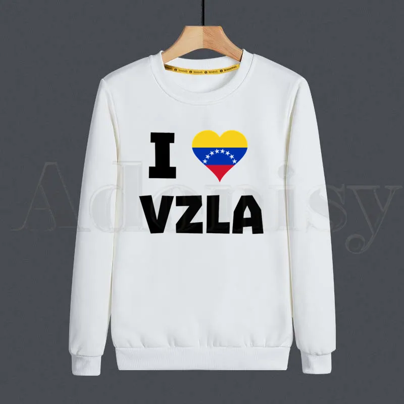 

lOVE VENEZUELA VZLA Heart Country Hoodies Sweatshirt Print Trend Mens Clothes Hip-Hop Male Crewneck Hoodies Men