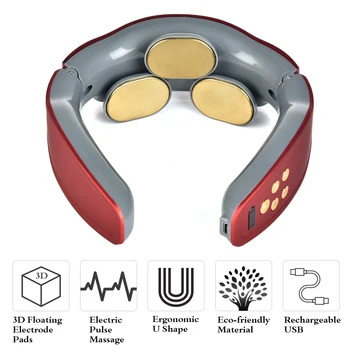 

Smart Electric Neck Massager Portable Pulse Neck Massager USB Rechargeable Health Care Relaxation Cervical Vertebra Relief Heat