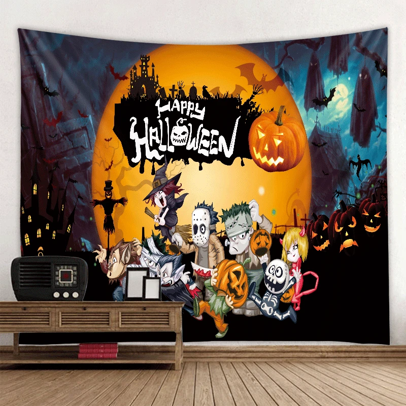 

Halloween 3D Printing Tapestrying funny Rectangular Home Decor Wall Hanging Halloween Party wall hanging style-5