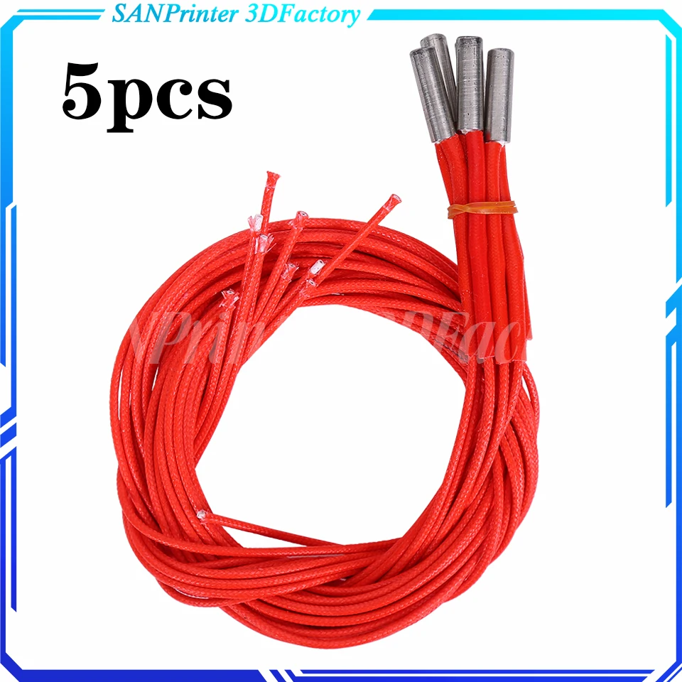 

5pcs 3D Printer 12v/24v40w Reprap 12V/24V 40W Ceramic Cartridge Heater for 3D Printer Prusa Mendel