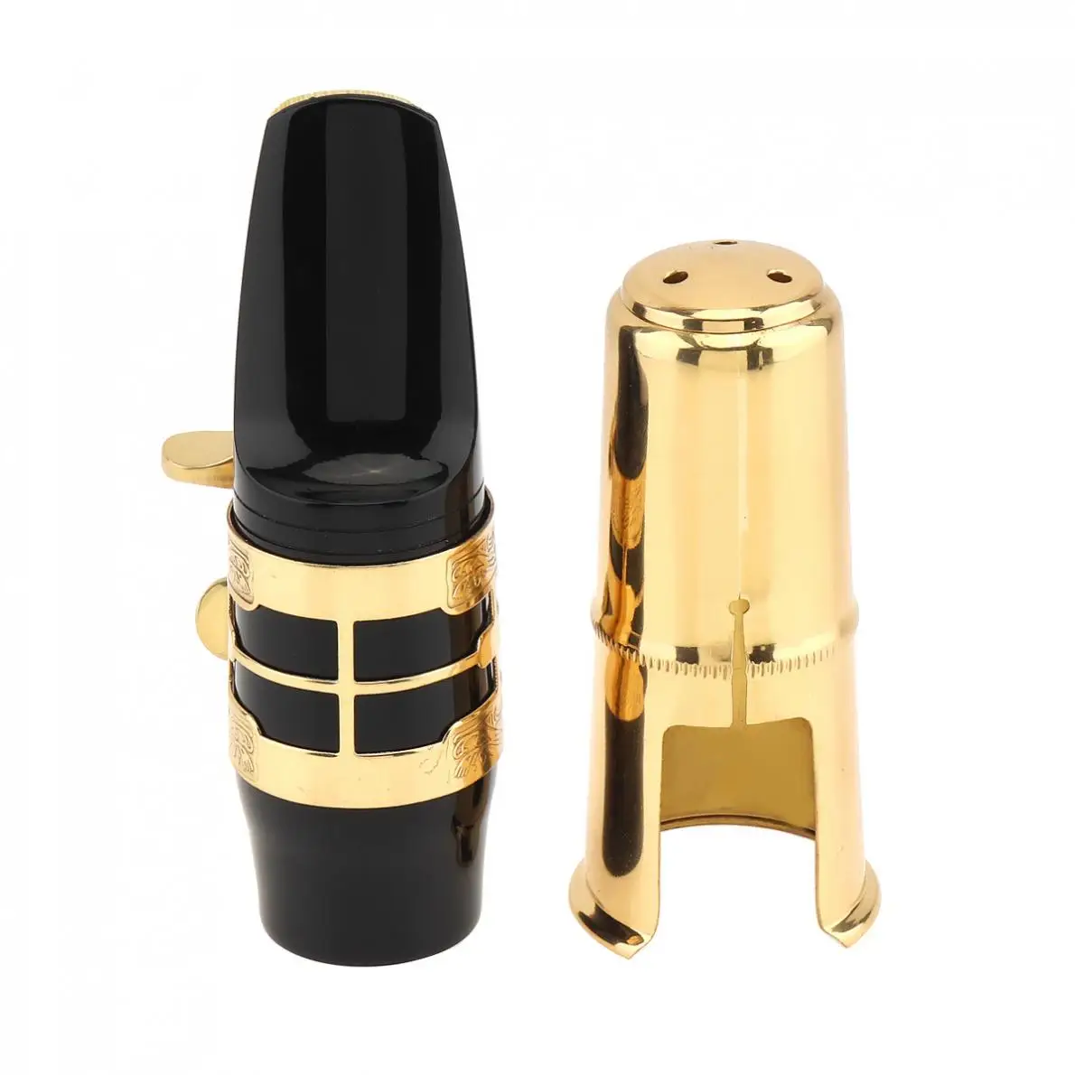 Alto bE Saxophone Mouthpiece Carved Flower Gold Plated Ligature Brass Cap Bakelite Sax Mouth Gold Silver Optional