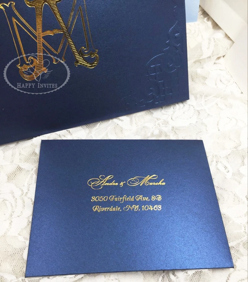 HI3038 - 25 Custom Hardcover Wedding Card With Nice Laser Cut Design Made in China More Colors Optional