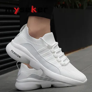 

Summer Men's Sneakers Plus Size Man Sport Shoes Men Low Top Shoe Mesh Breathable Mens Running Shoe Light Flat Sports Shoes S11