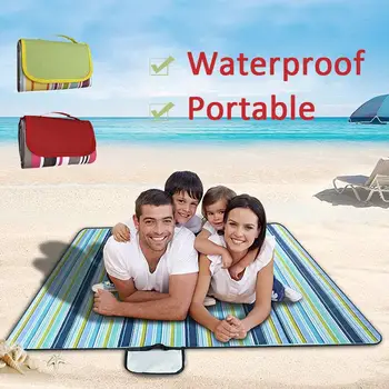 

Picnic Pad Moisture Resistant Pad Travel Outdoors Multifunction Oxford Cloth Stripe Camping Mat Sturdy Picnic Mat Practical