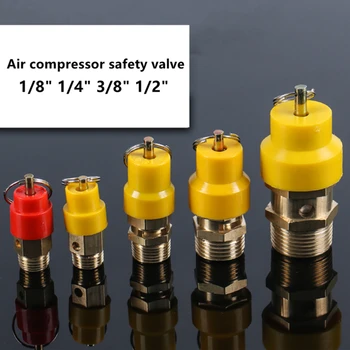 

1 Piece BSP 1/8" 1/4" 3/8" 1/2" Air Compressor Safety Relief Valve Pressure Relief Release Valves
