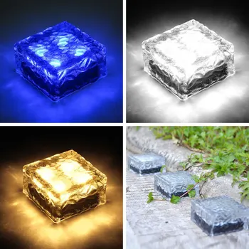

Durable Disk Lights Solar Power Garden Decking Security Path Way Outdoor Ground Lamp Ice Cube 7Color Home Street Buried Light