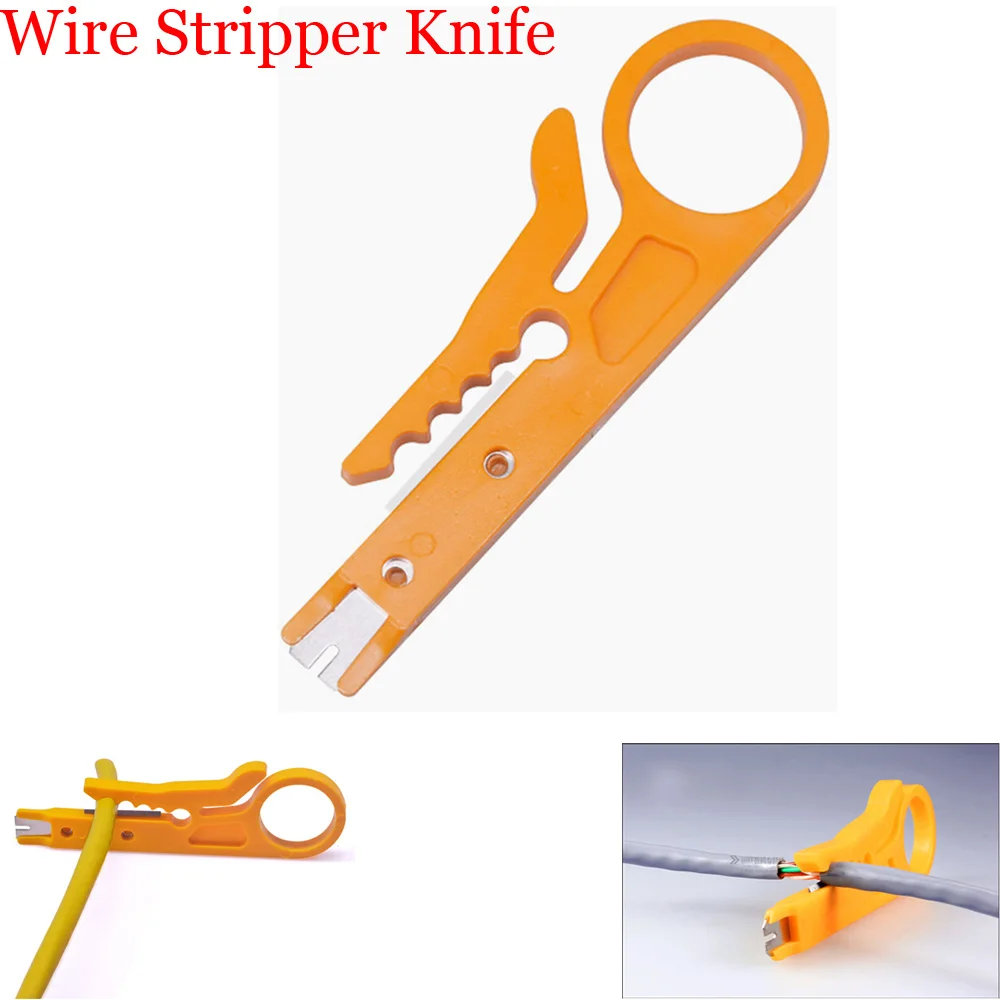Pocket Knife Stripper Knife Mini Crimper Pliers Crimping Tool Cable Stripping Wire Cutter Pocket Multifunction Cut knives Tools
