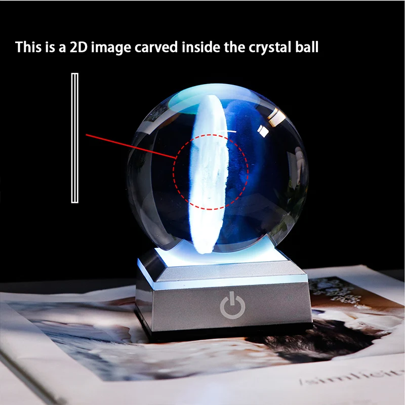 Customized 8 cm K9 Crystal Ball Personalized Gift to Girlfriend Wedding Gift Christmas Gift 2D Laser Engraved Globe