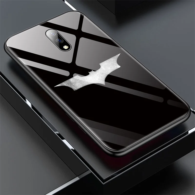 

For Oneplus 5 5T6 6T 7 7Pro Marvel Iron Man Captain America Glass Phone Case Avengers Batman Captain Marvel Cover Coque Funda