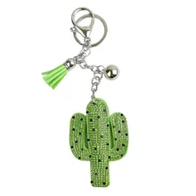 Производители Homegrown Scalding Горячие сверления планами кактус с инкрустацией стразами брелок крутой Зеленый завод рекламный подарок
