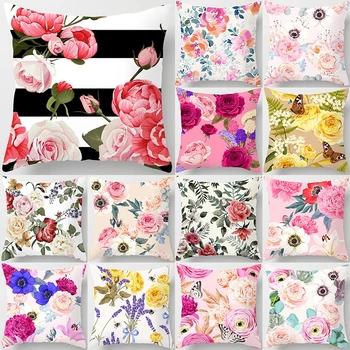

Flower Butterfly Pattern Decorative Cushions Pillowcase Polyester Cushion Cover Throw Pillow Sofa Decoration Pillowcover 40844