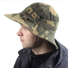 WZCX Camouflage Adjustable Outdoor Fisherman'S Hat Unisex Casual Wide Brim Flat Top Basin Cap Sun Hat