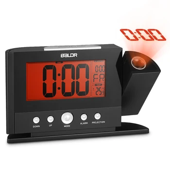

Multi-functional Digital Projection Alarm Clock Indoor Temperature Humidity Thermo-Hygrometer with Weather Forecast Snooze Alarm