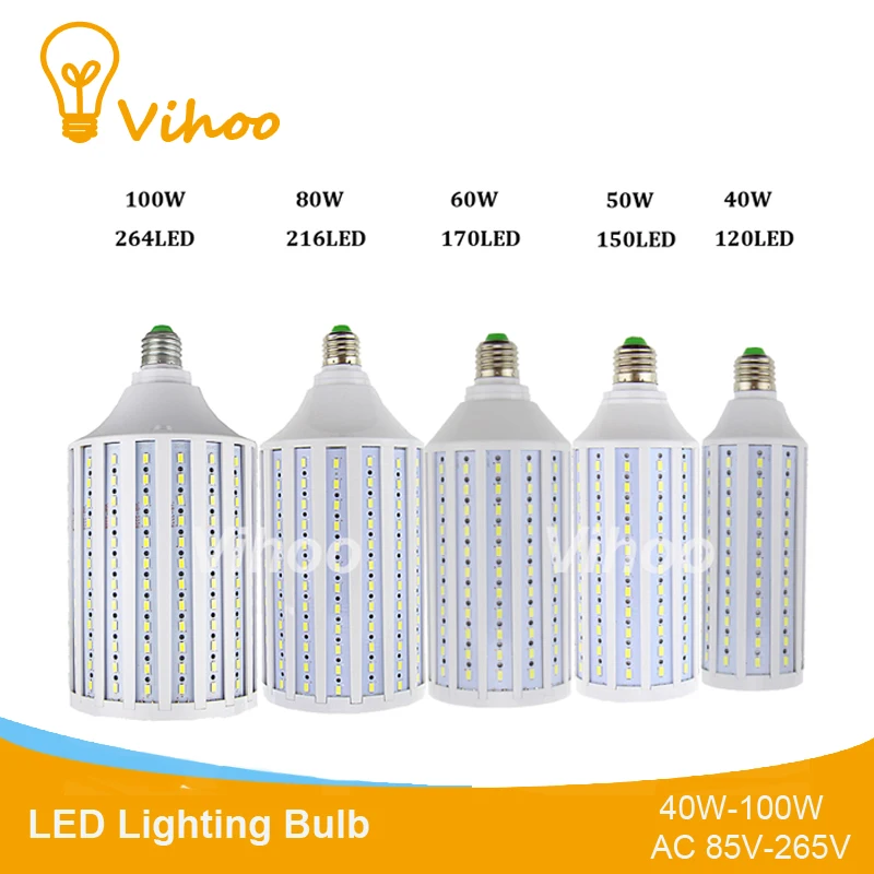

High power 40W 50W 60W 80W 100W Led lighting bulb E27 E40 energy saving lampada table garden living room chandelier Spot light