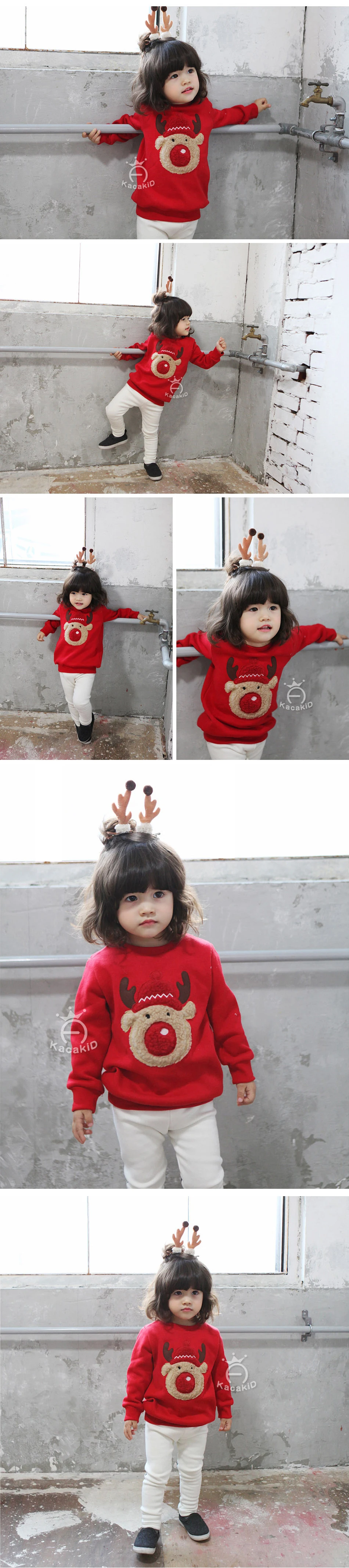 Свитер для маленьких мальчиков и девочек; Детский свитер с длинными рукавами и рисунком оленя; пуловер; топы; детская футболка; одежда для малышей; Рождественская одежда
