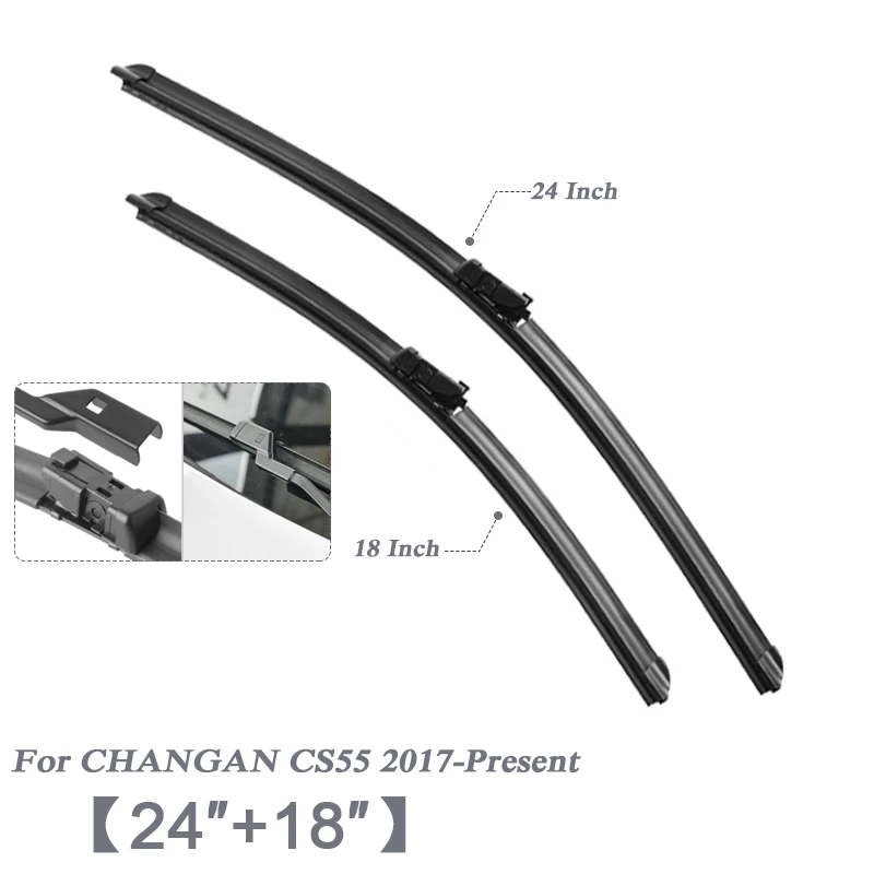 For CS55 17-20 2" 22" автомобильный стиль U бескаркасные Bracketless резиновые лезвия очистителей лобового стекла автомобиля для CHANGAN CX70 CS35 CS55 CS95 Eado XT DT ET CS15 - Цвет: For CS55 17-20