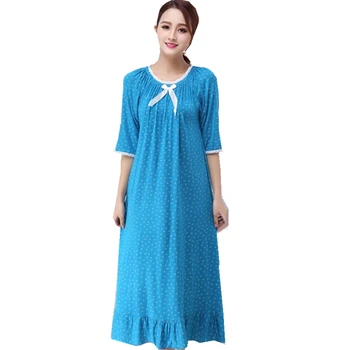 

Modal nightdress spring and summer ladies long Korean version cute princess nightdress skin-friendly sexy nightwear new arrival