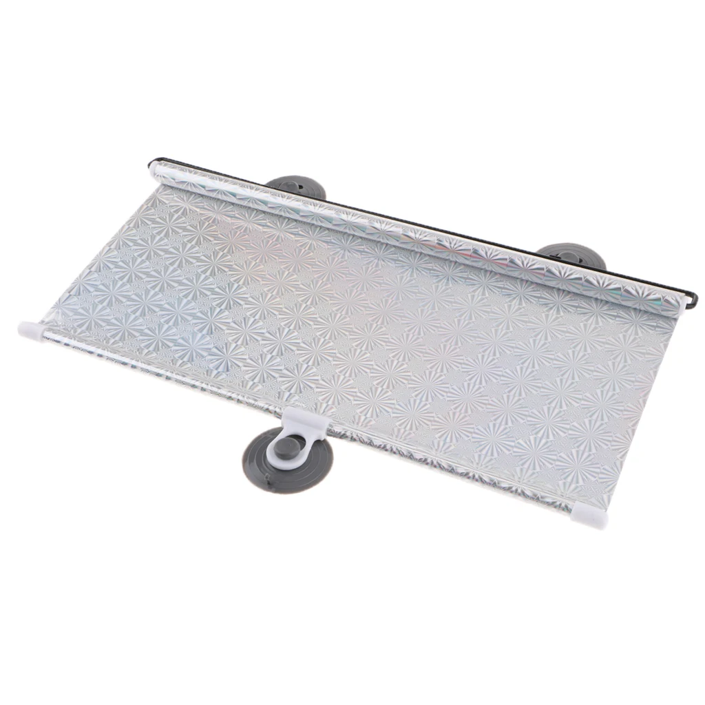 Universal Car Window Shade Roller Retractable Sun Shade Silver 40x60cm