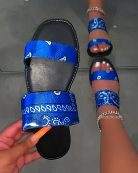 

UEFEZO Slippers for Women Print Summer Slip On Ladies Flat Sandals Casual Slides Female Comfort Flip Flops 2020 35-43