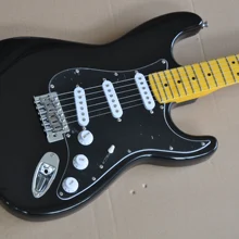 Высокое качество электрогитара, Новое поступление черная ST электрическая гитара, желтая Шея 8pai