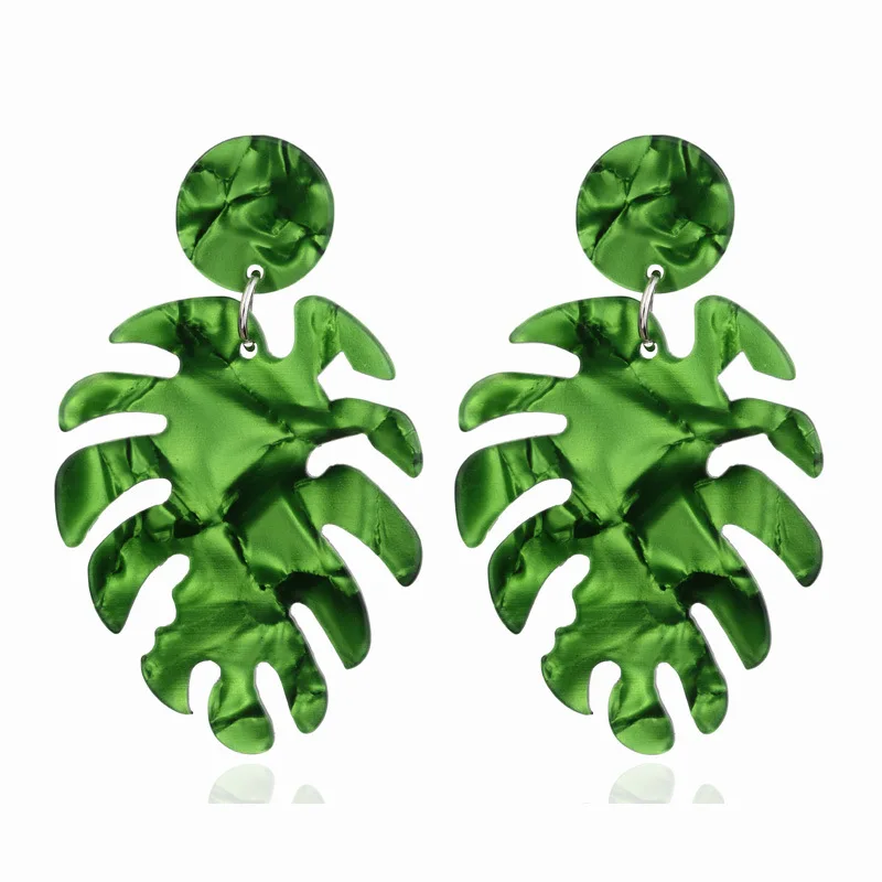 Модные леопардовые длинные висячие серьги для женщин черепаховый ацетат смола акриловый лист круг серьга геометрической формы pendientes - Окраска металла: E3134-green