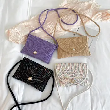 

2020 New Woolen Woven Messenger Bag Unique Fashion Korean Straw Envelope Handbag Small Crossbody Bag