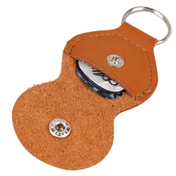 

Guitar Pick Holder Black Brown Leather Guitarra Plectrum Case Bag Lightweight Key Chain Style Guitar Picks Pouch Random Color